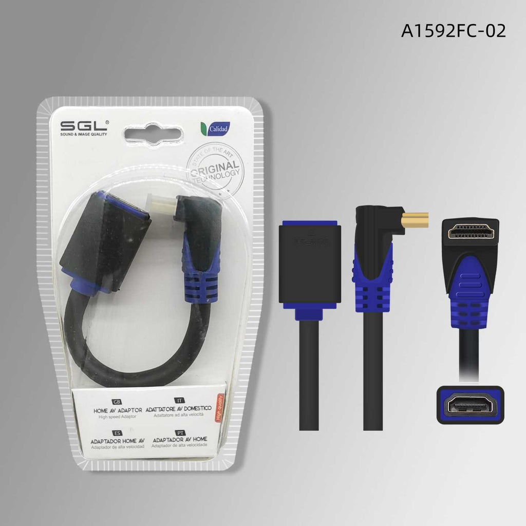 Αντάπτορας καλώδιο HDMI γωνιακό 90° - A1592FC-02 - Male/Female - 098043