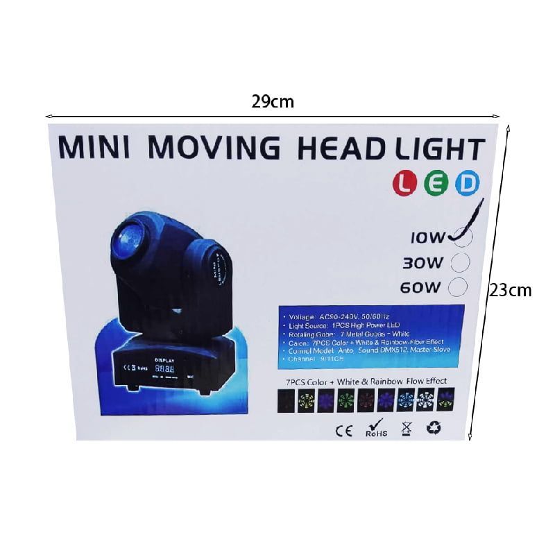Φωτορυθμικό με περιστρεφόμενη κεφαλή 10W- Mini moving projector 10W