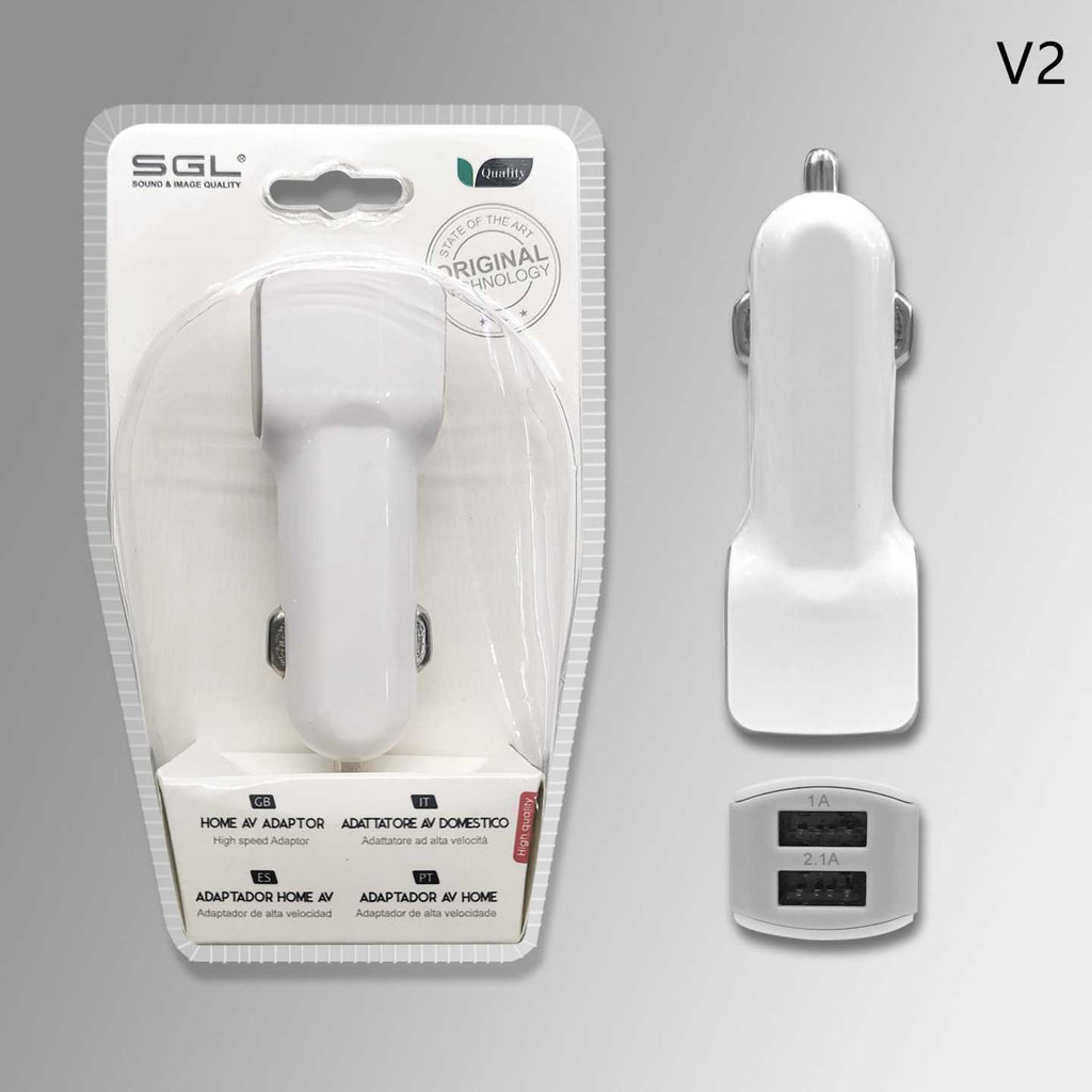 Φορτιστής αναπτήρα αυτοκινήτου με 2 θύρες USB - V2 - 099729