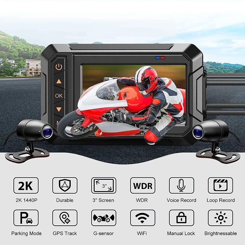 Καταγραφικό μοτοσυκλέτας - 3'' - M4A - WiFi - 811467 AUTO-MOTO-BIKE>Είδη ποδηλάτου & μηχανής>Υπολογιστές ταξιδίου