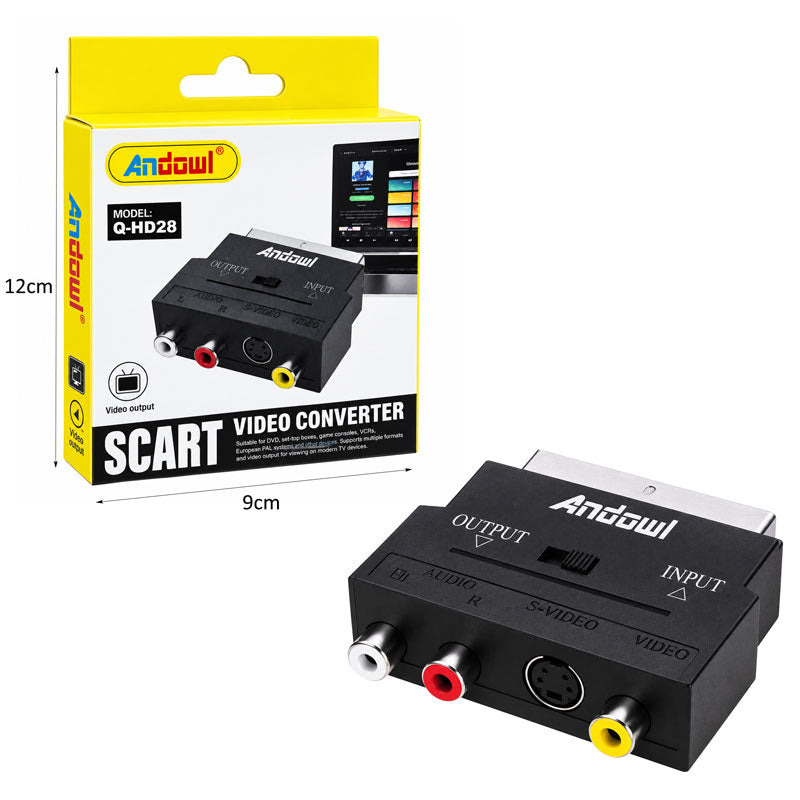 Andowl Μετατροπέας SCART σε RCA & S-Video Q-HD28 - SCART to RCA & S-Video Converter