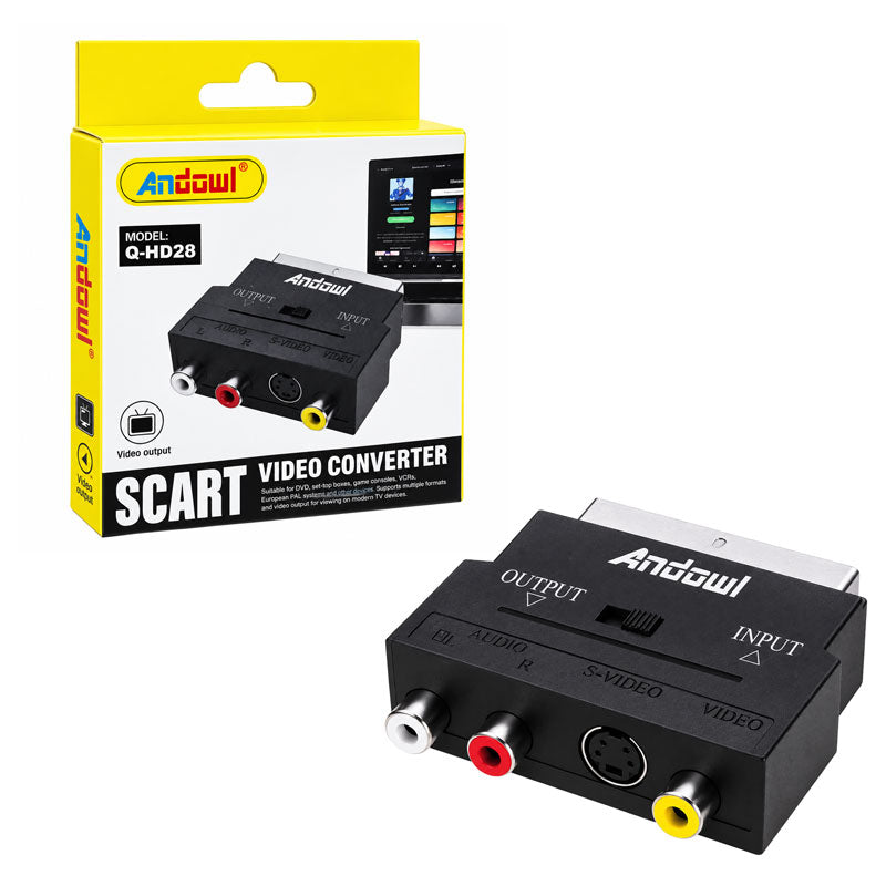 Andowl Μετατροπέας SCART σε RCA & S-Video Q-HD28 - SCART to RCA & S-Video Converter
