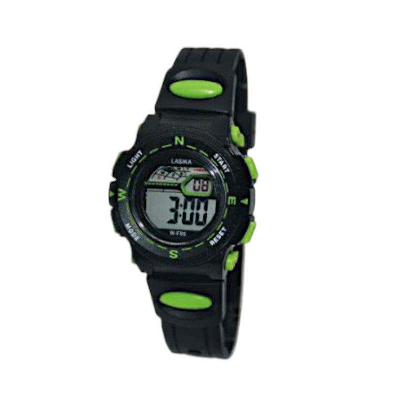Παιδικό ψηφιακό ρολόι χειρός - WF85 - Lasika - 115147 - Black/Green