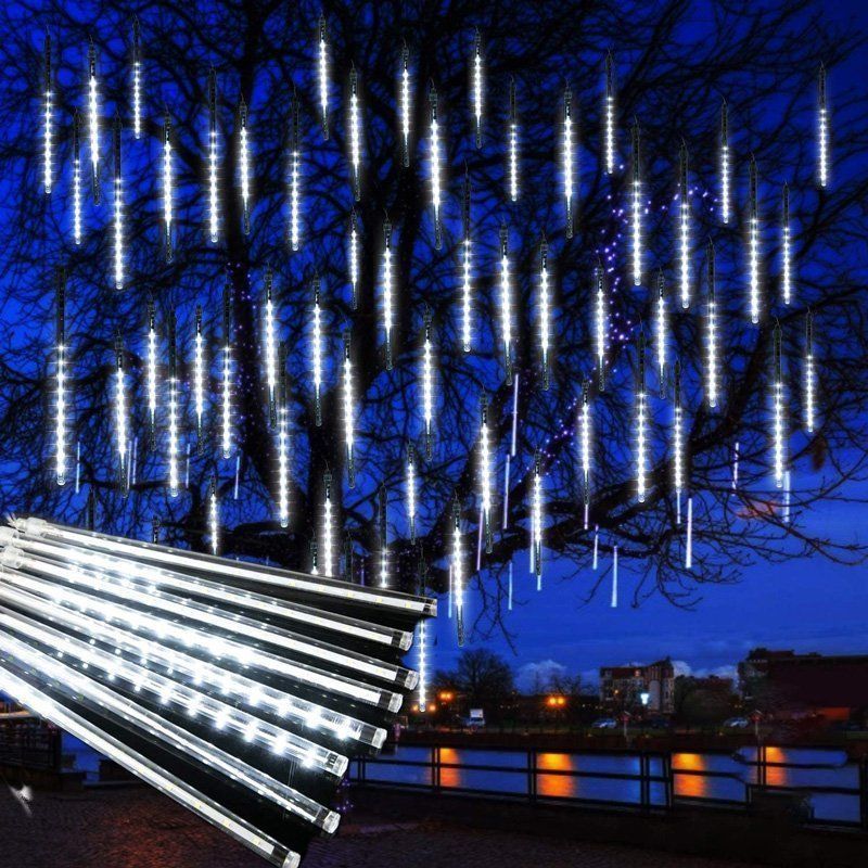 Χριστουγεννιάτικη LED Βροχή Μετεωριτών 8τμχ x 50cm Ψυχρός Φωτισμός - Σταγόνες Σταλακτίτες - Christmas fallnig rain