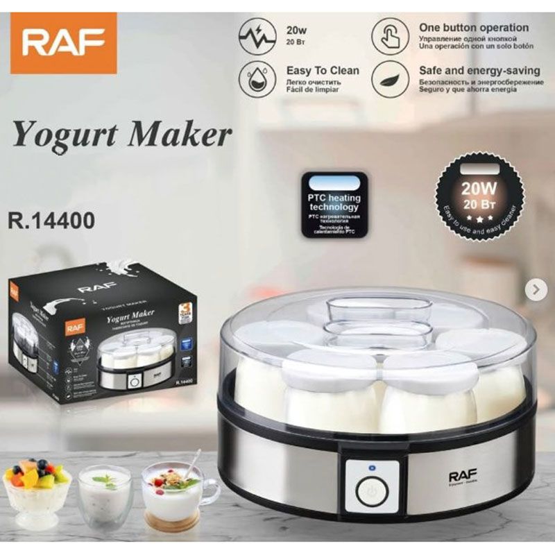 RAF Ηλεκτρικός Αφρογαλιέρας / Συσκευή Παρασκευής Γάλακτος 20W R-14400 - Yogurt Maker