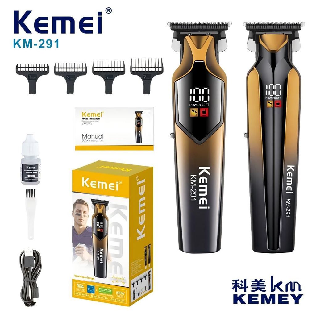 Kemei Επαναφορτιζόμενη Κουρευτική Μηχανή Χρυσή KM-291