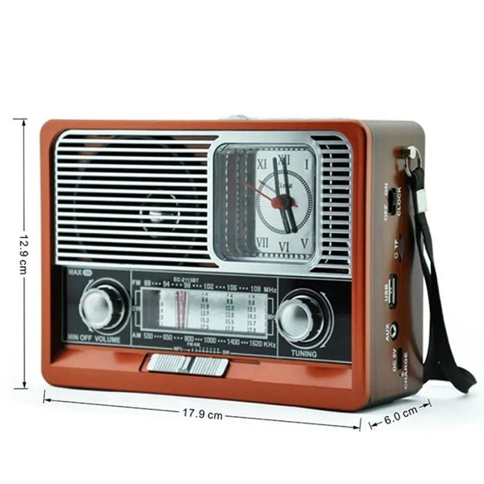 Επαναφορτιζόμενο ραδιόφωνο Retro - ΕK105 - 830128 - Red