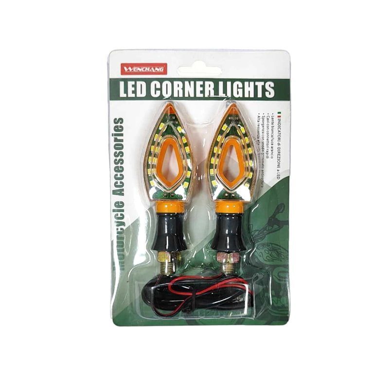 Wenchang Φλας Μηχανής σετ 2τμχ 12V - Motorcycle LED Replacement Globe Corner Lights