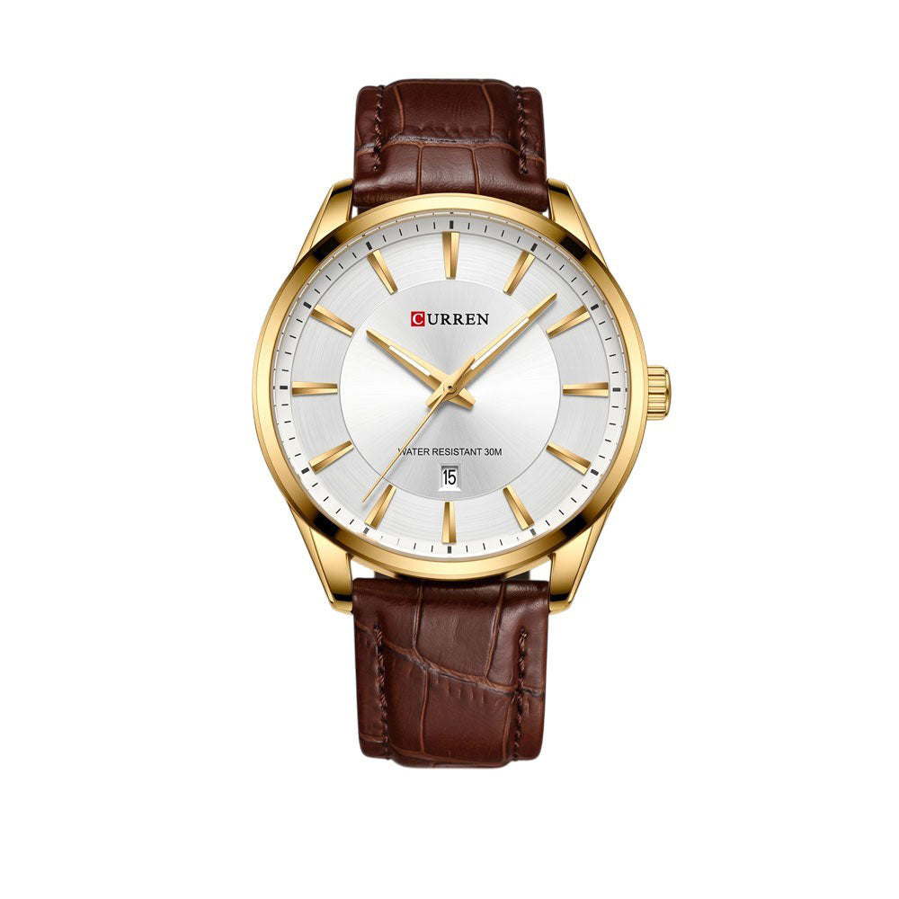 Curren 8365 Ανδρικό Ρολόι 45mm Μπαταρίας με Δερμάτινο Λουράκι Brown