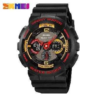 Ψηφιακό/αναλογικό ρολόι χειρός - Skmei - 2118 - Black/Gold/Red