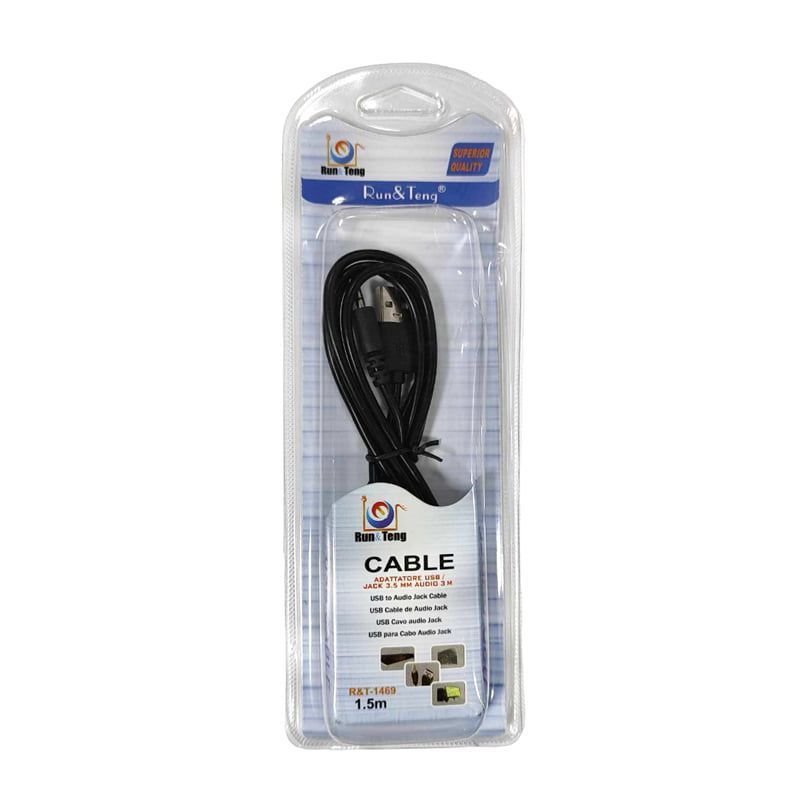 RUN&TENG Καλώδιο Ήχου 3.5mm σε USB 1.5m R&T-1469 - USB to audio jack cable