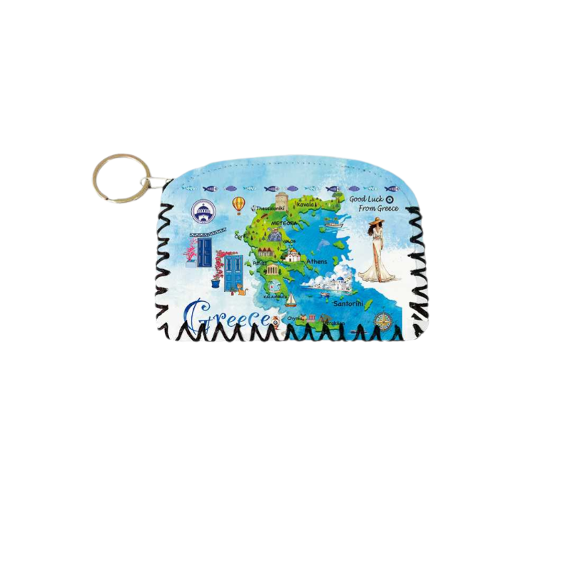 Πορτοφόλι Souvenir μπρελόκ - Σετ 10pcs - PVC - Greece - 14*9cm - 871759