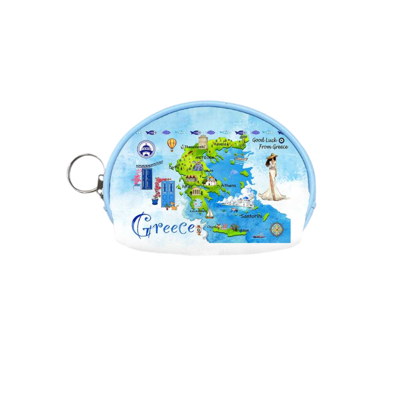 Πορτοφόλι Souvenir μπρελόκ mini - Σετ 10pcs - PVC - Greece - 10*8*3cm - 871779