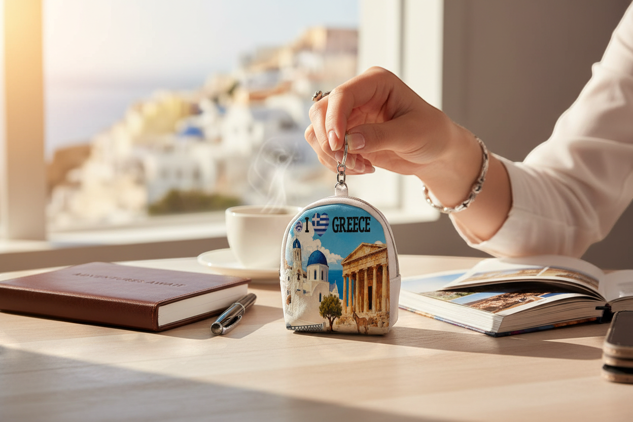 Πορτοφόλι Souvenir μπρελόκ mini - Σετ 10pcs - PVC - Greece - 7*9*4.5cm - 871797