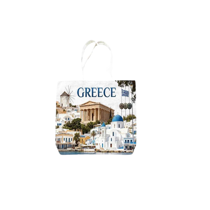 Υφασμάτινη τουριστική τσάντα καμβάς - Greece - 45*40*10cm - 871998