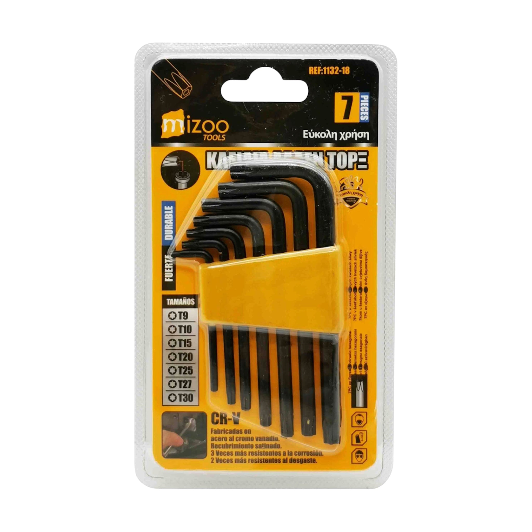 Mizoo Σετ Κλειδιά Allen Torx 7τμχ 1132-18