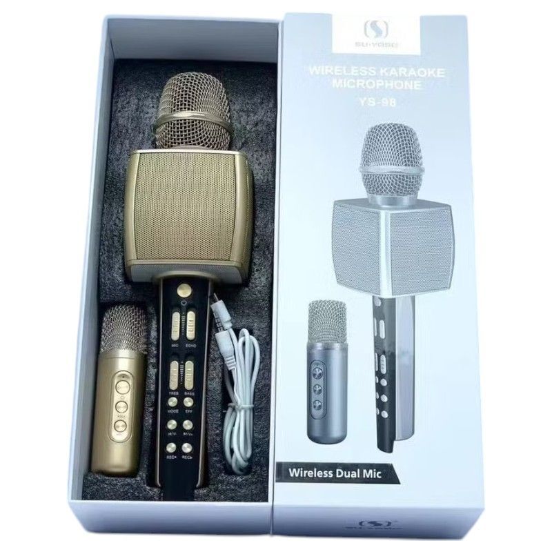 Σετ ασύρματο μικρόφωνο Karaoke με ηχείο & mini μικρόφωνο - YS-98 - 885291 - Gold ΕΙΔΗ ΤΕΧΝΟΛΟΓΙΑΣ>Gadgets>Μικρόφωνα studio & karaoke