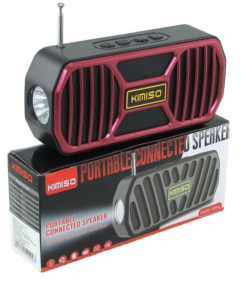 Ασύρματο ηχείο Bluetooth με φακό LED - KMS-05B - 885871 - Red