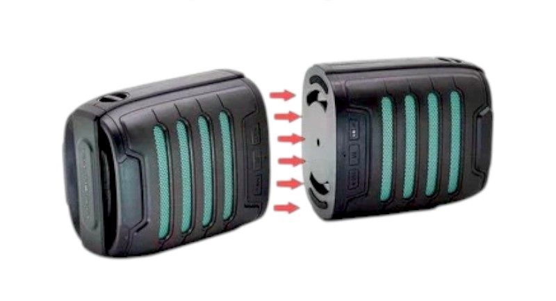 Ασύρματο ηχείο Bluetooth με φακό - KMS-03A - 885888 - Red