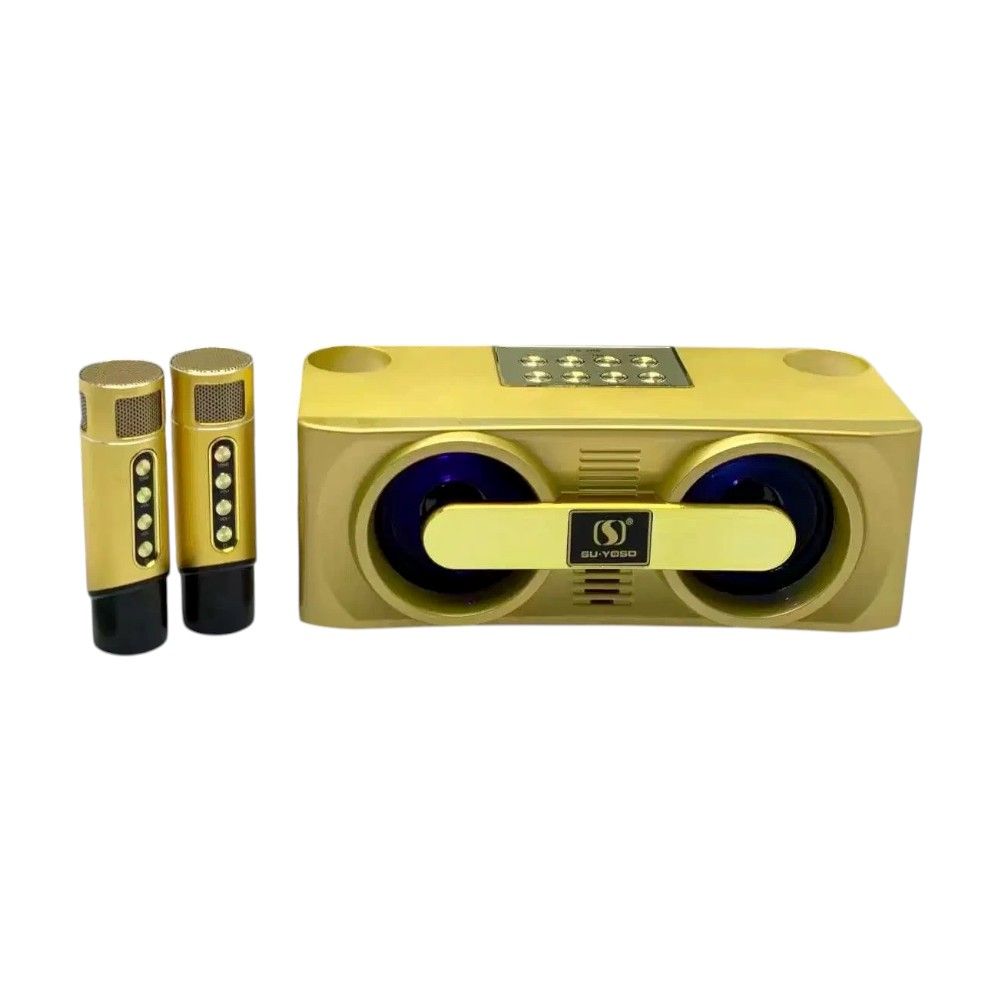 Ασύρματο ηχείο Bluetooth με 2 μικρόφωνα Karaoke - YS-205 - 887226 - Gold ΕΙΔΗ ΤΕΧΝΟΛΟΓΙΑΣ>Ραδιόφωνα & Ηχεία>Ηχεία Bluetooth