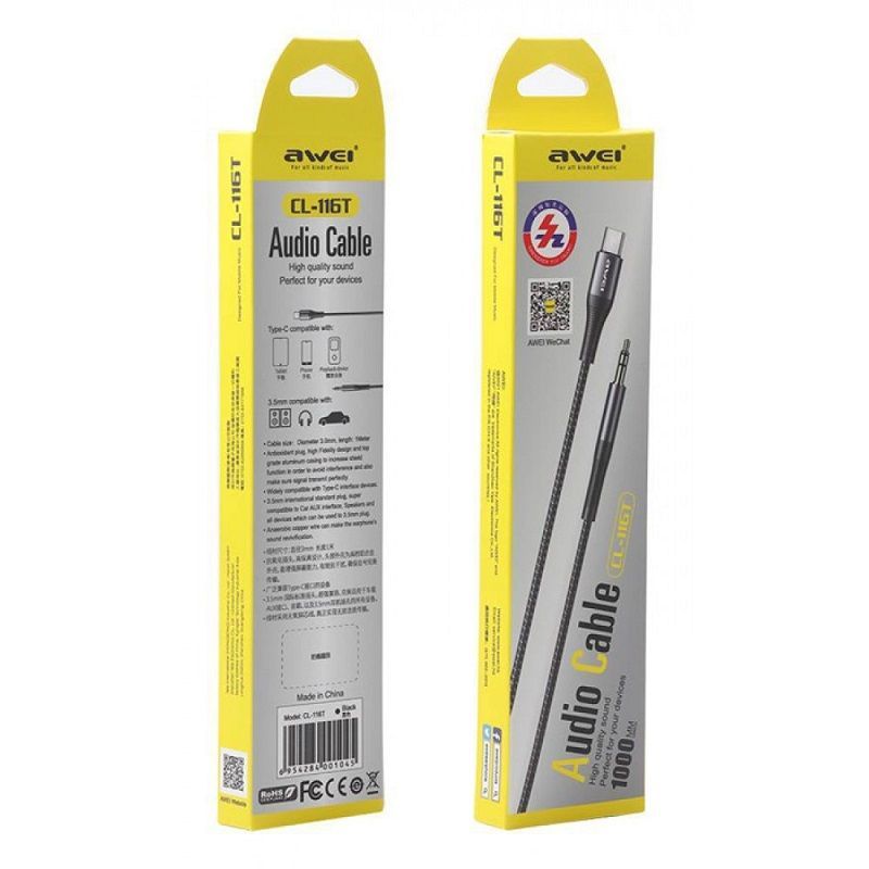 Καλωδιο ήχου - TypeC-Jack 3.5mm - CL-116T - AWEI - 001045