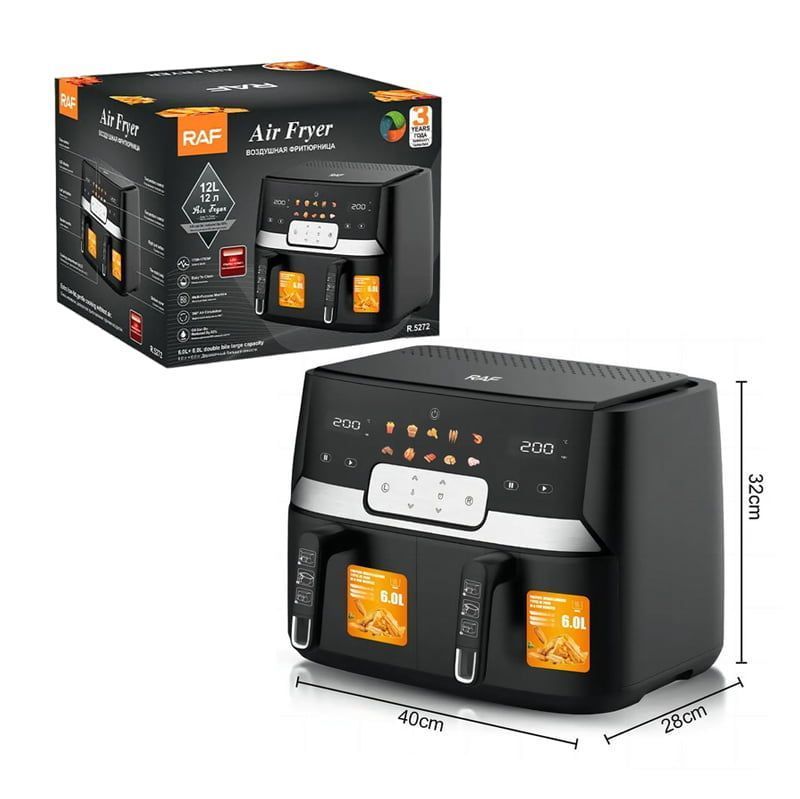 RAF Φριτέζα Αέρος με Αποσπώμενο Κάδο 9lt 1700+1700W R.5272 - Air Fryer