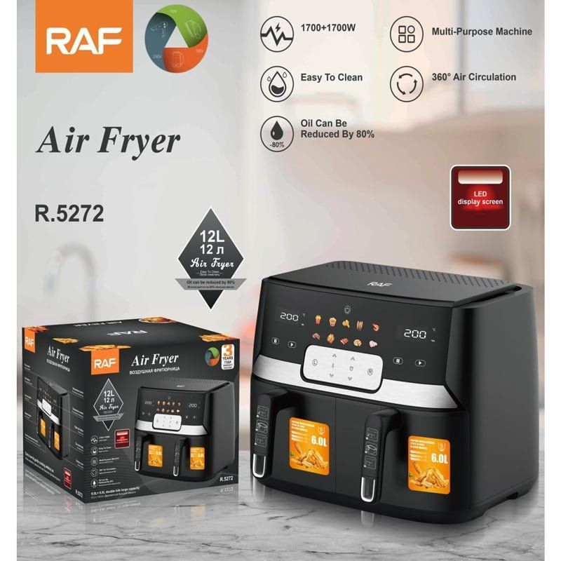 RAF Φριτέζα Αέρος με Αποσπώμενο Κάδο 9lt 1700+1700W R.5272 - Air Fryer