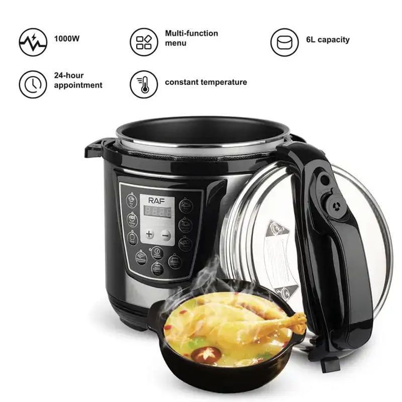 RAF Ηλεκτρικός Πολυμάγειρας 6.0L 1000W R.177 - Electric Pressure Cooker