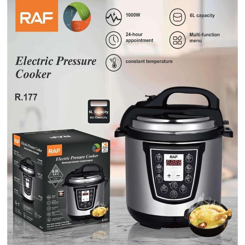 RAF Ηλεκτρικός Πολυμάγειρας 6.0L 1000W R.177 - Electric Pressure Cooker
