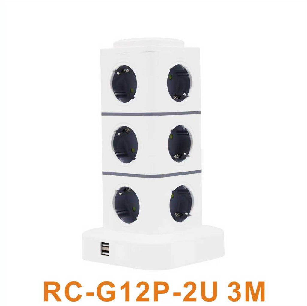 Κάθετο πολύπριζο 12 θέσεων - Σούκο - 2USB - 3m - RC-G12P - 012135 ΦΩΤΙΣΜΟΣ & ΕΝΕΡΓΕΙΑ>Είδη φωτισμού & αναλώσιμα>Καλωδιώσεις & πολύπριζα