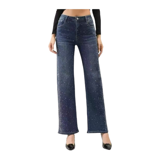 MISS GOOD Jeans With Rhinestones Blue
