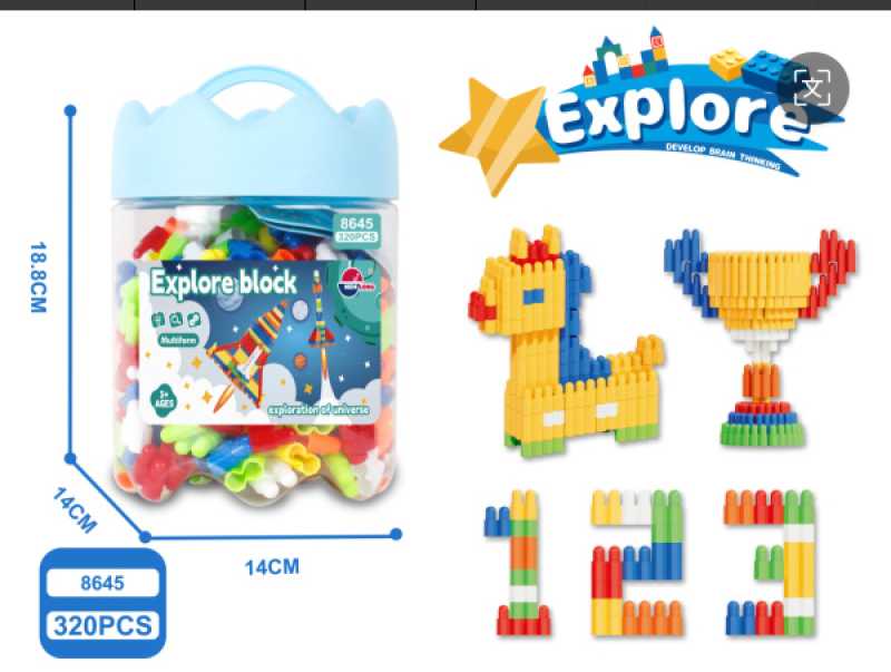 Σετ κατασκευών DIY με τουβλάκια - 320pcs - 8645 - 917515
