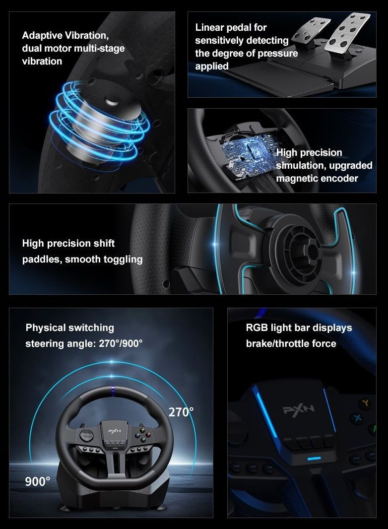 Σετ τιμονιέρα gaming με πετάλια - PXN-V900 - 900999 ΕΙΔΗ ΤΕΧΝΟΛΟΓΙΑΣ>Gadgets>Κονσόλες και χειριστήρια