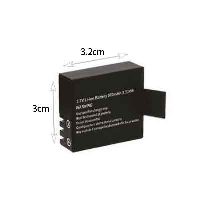 Μπαταρία για Action Camera 3.7V Li-ion 900mAh 3.3Wh- Battery