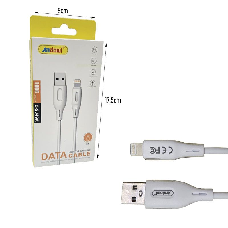 Andowl Καλώδιο Φόρτισης και Δεδομένων USB σε Lightning Q-SJ49A - USB to Lightning Data Cable