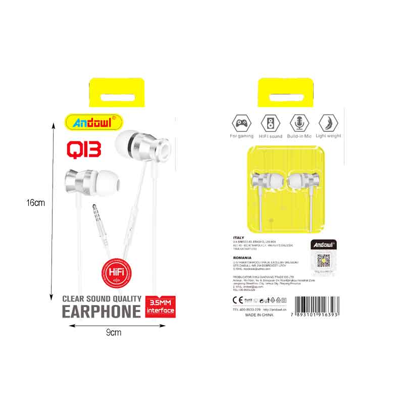 Andowl Ενσύρματα Ακουστικά με AUX 3.5mm Q13 - Earphone