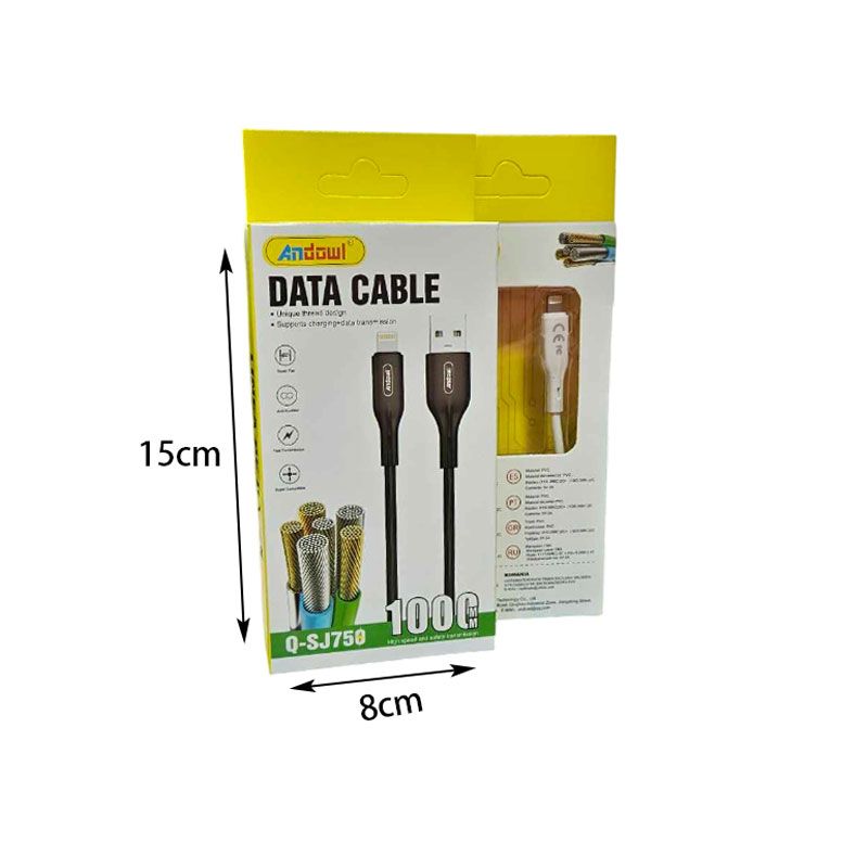 Andowl Καλώδιο δεδομένων Lightning σε USB 1m Q-SJ750 - Data Cable