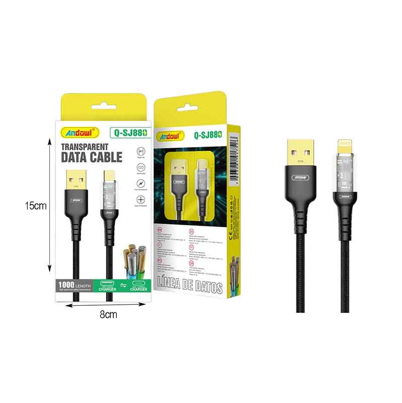 Andowl Καλώδιο δεδομένων TypeC σε USB 1m Q-SJ880 - Data Cable