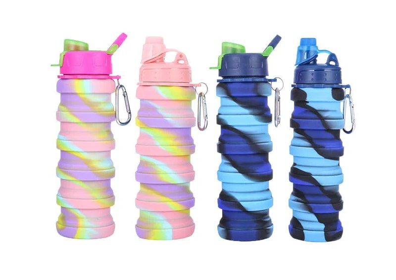 Πτυσσόμενο παγούρι σιλικόνης - 1005 - 500ml - 920045 - Blue/Light Blue