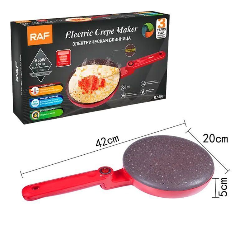 RAF Αντικολλητική Ηλεκτρική Κρεπιέρα 600W R.5209 - Electric Crepe Maker
