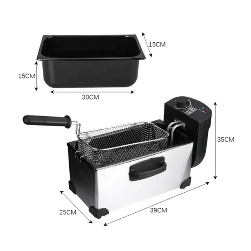 RAF Φριτέζα λαδιού inox 2000W 3.0L R.5299 - Deep Fryer