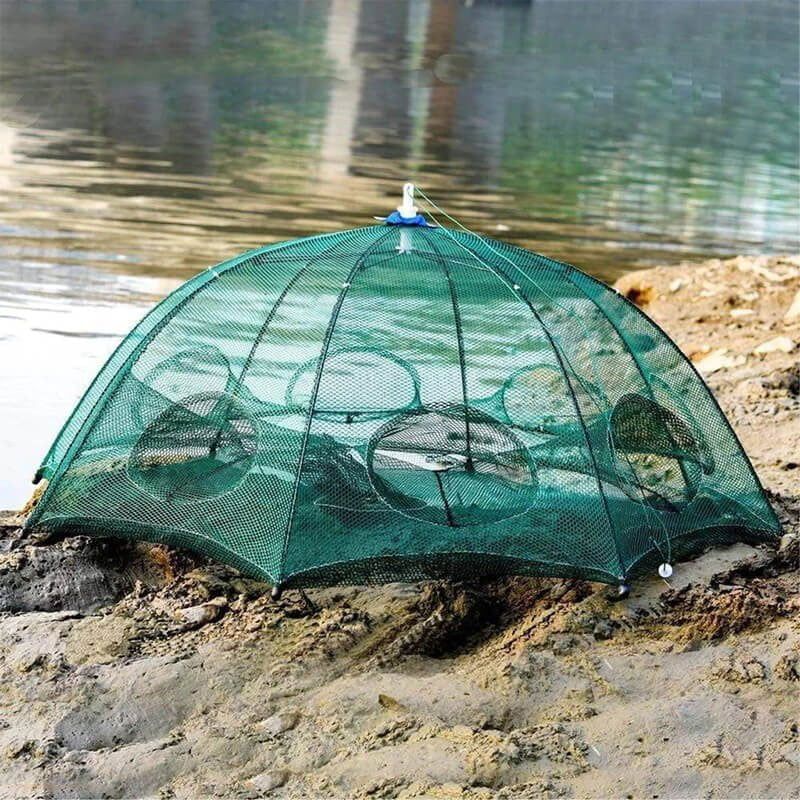 Φορητή αλιευτική παγίδα με 8 τρύπες - Foldable Fishing Net - Angel shopping