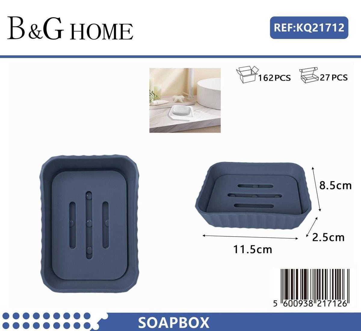Σαπουνοθήκες μπάνιου πλαστικές - Σετ 9pcs - Blue - 21712