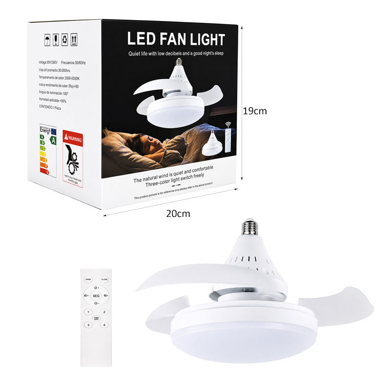Λάμπα LED με Ανεμιστήρα Οροφής και Τηλεχειριστήριο E27 - LED Fan Light with Remote Control