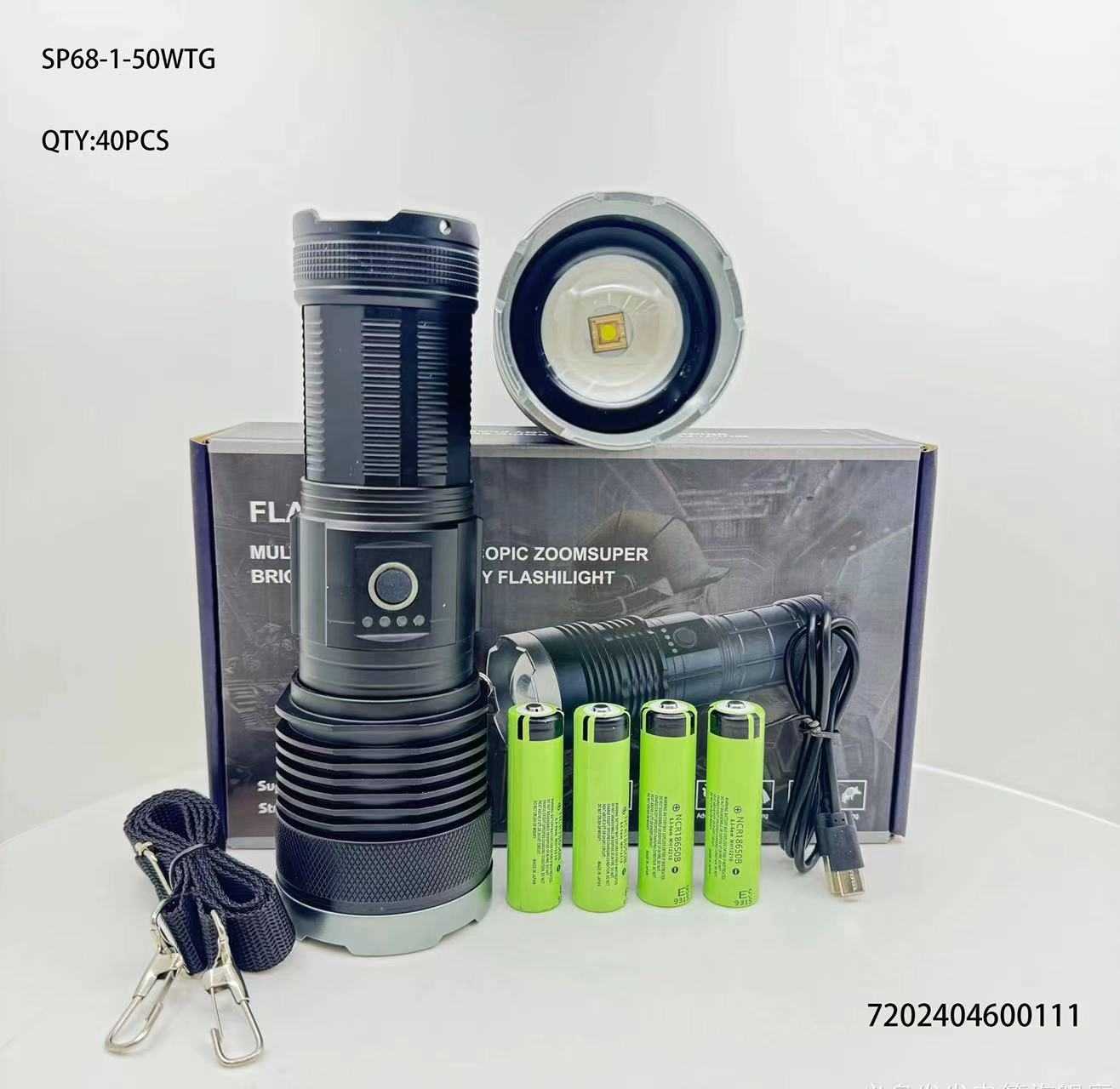 Επαναφορτιζόμενος φακός LED - SP68-1-50WTG - 600111