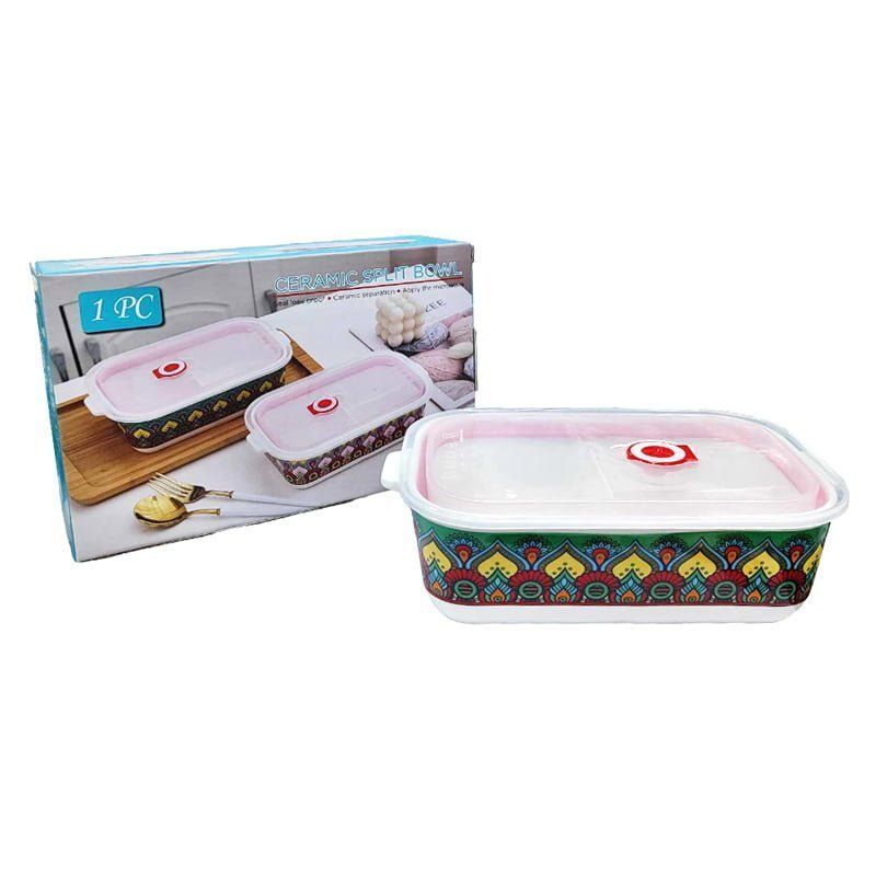Κεραμικό Δοχείο Φαγητού 3 Θέσεων - Ceramic Split Bowl Box