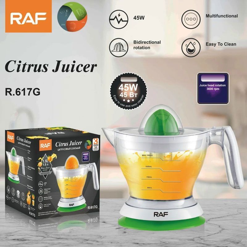 Raf Ηλεκτρικός Στίφτης 40W 1.0L R.617G - Citrus Juicer