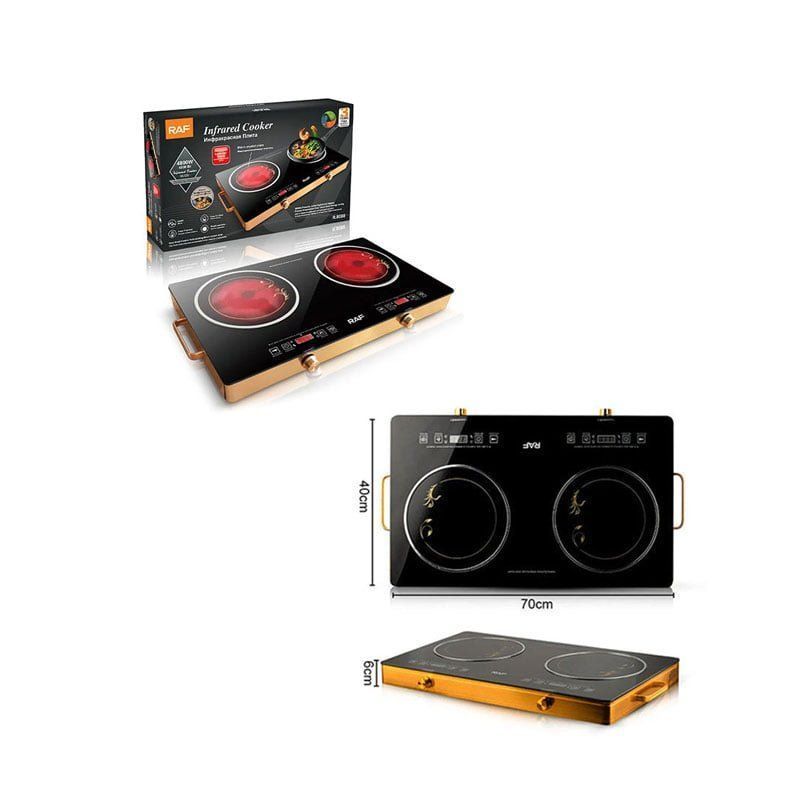 RAF Επιτραπέζια Εστία Κεραμική Διπλή 7000W R.8088 - Infrared Cooker R.8088