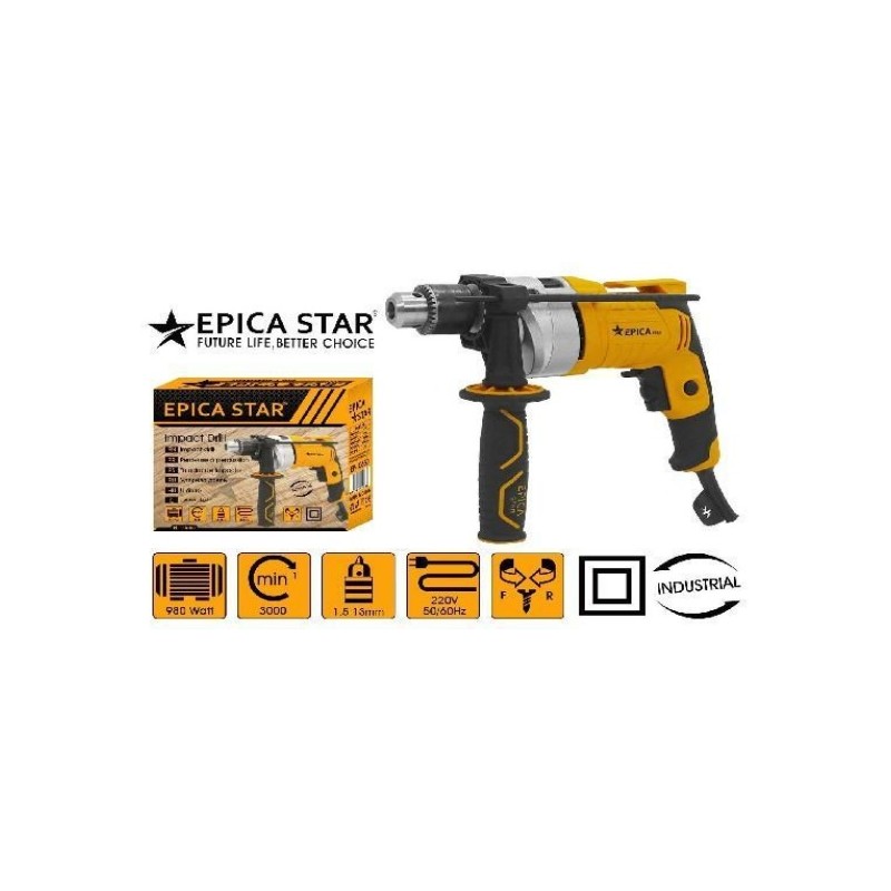ΤΡΥΠΑΝΙ ΚΡΟΥΣΗΣ 980W EPICA STAR EP-10650 ΕΡΓΑΛΕΙΑ > ΕΡΓΑΛΕΙΑ ΜΠΑΤΑΡΙΑΣ