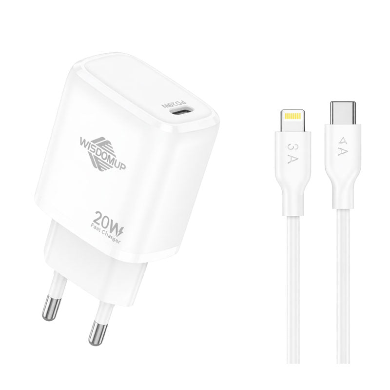 Wisdomup Φορτιστής Κινητού USB-C με Καλώδιο Lightning σε Type-C 20W OCD-33P - Fast Charger with Lightning to Type-C Cable